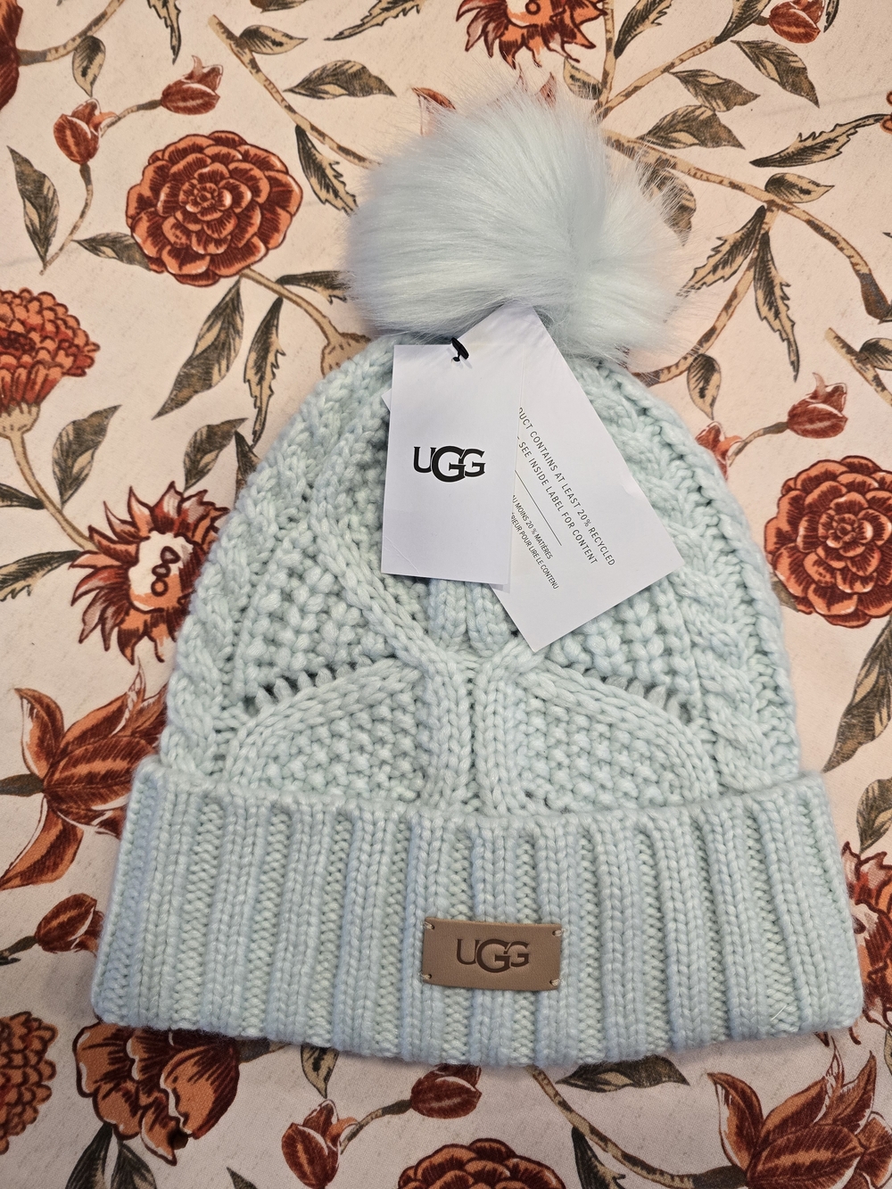 UGG Light Mint Blue/Green Knit Beanie